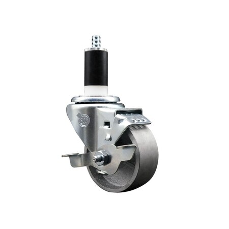 Service Caster 3'' Semi Steel Swivel 1-3/8'' Expanding Stem Caster with Brake SCC-EX20S315-SSR-TLB-138